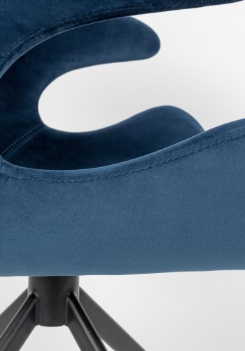 ZUIVER Mia spisebordsstol, m. armln - bl fljl polyester og sort metal