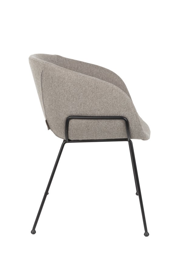 ZUIVER Feston lnestol, m. armln - gr polyester og sort stl