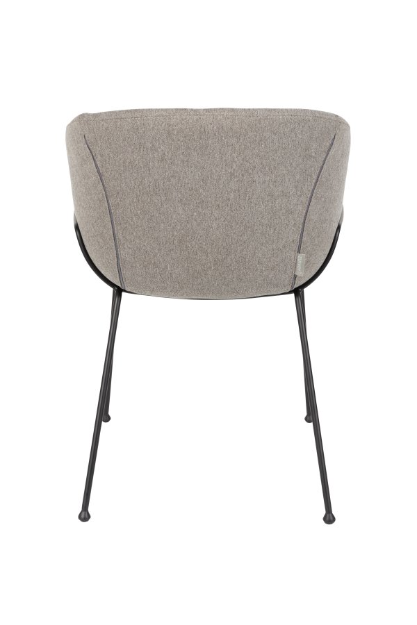 ZUIVER Feston lnestol, m. armln - gr polyester og sort stl