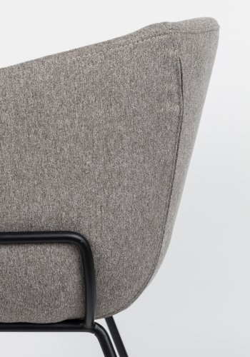 ZUIVER Feston lnestol, m. armln - gr polyester og sort stl