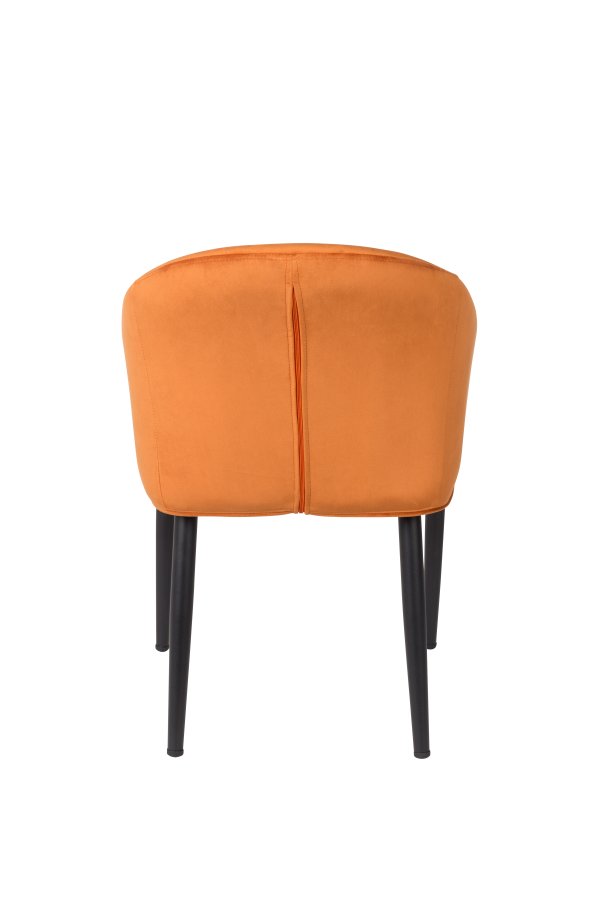 WHITE LABEL LIVING Catelyn spisebordsstol, m. armln - orange stof og metal
