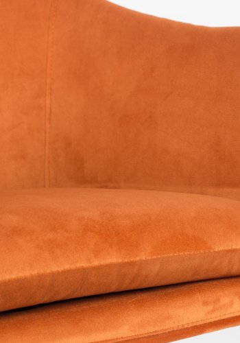 WHITE LABEL LIVING Catelyn spisebordsstol, m. armln - orange stof og metal