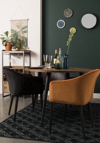 WHITE LABEL LIVING Catelyn spisebordsstol, m. armln - orange stof og metal