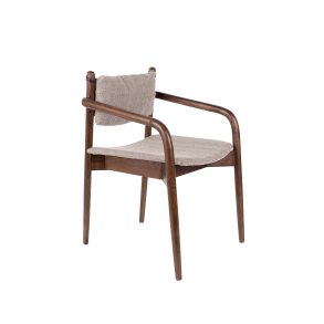 DUTCHBONE Torrance spisebordsstol, m. armln - brun polyester og brun tr