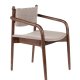 DUTCHBONE Torrance spisebordsstol, m. armln - brun polyester og brun tr