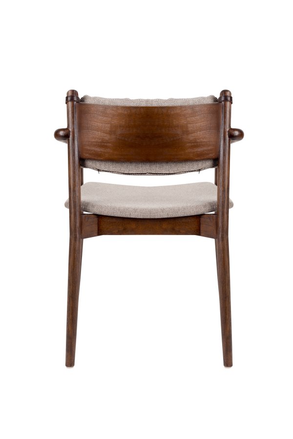 DUTCHBONE Torrance spisebordsstol, m. armln - brun polyester og brun tr