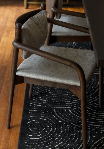 DUTCHBONE Torrance spisebordsstol, m. armln - brun polyester og brun tr