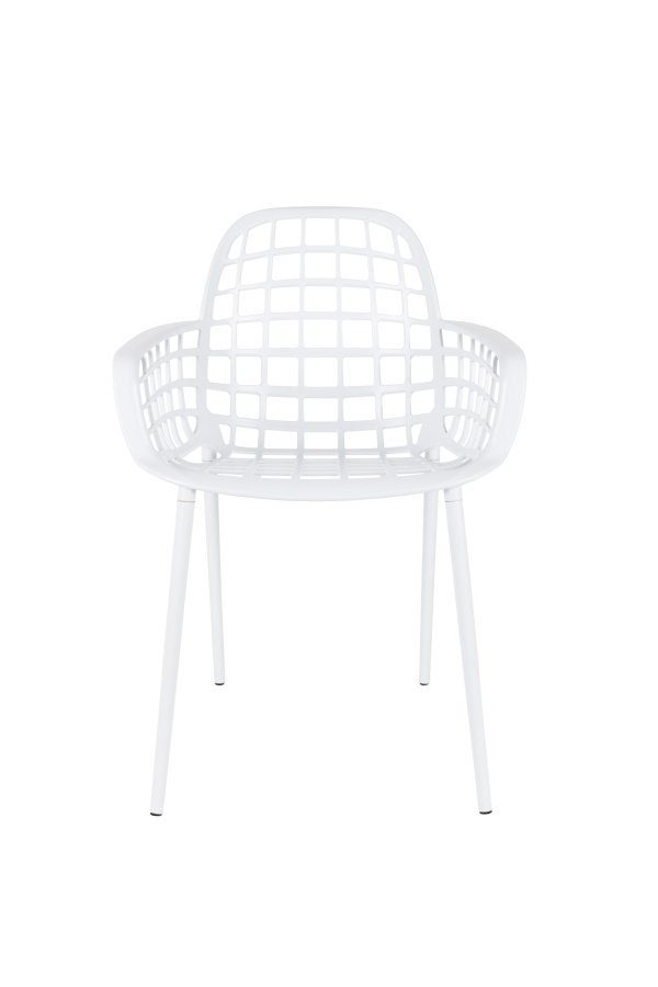 ZUIVER Albert Kuip havestol, m. armln, stabelbar - hvid aluminium