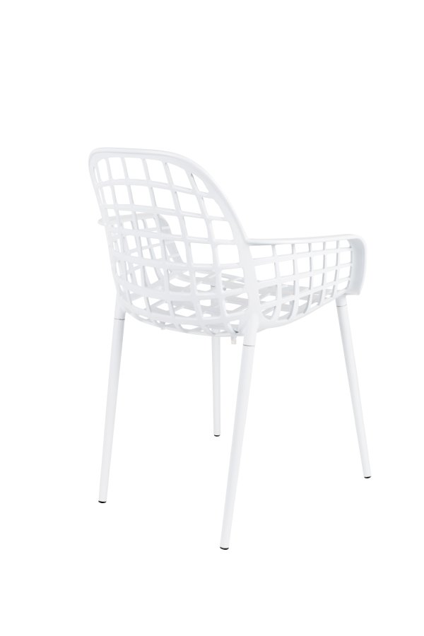 ZUIVER Albert Kuip havestol, m. armln, stabelbar - hvid aluminium