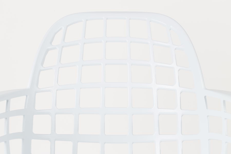 ZUIVER Albert Kuip havestol, m. armln, stabelbar - hvid aluminium