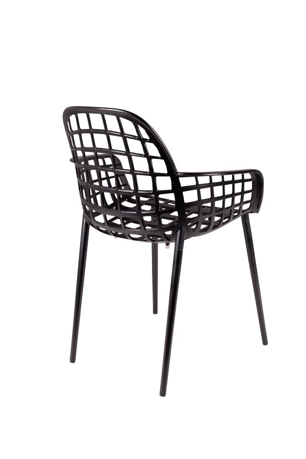 ZUIVER Albert Kuip havestol, m. armln, stabelbar - sort aluminium