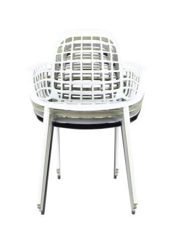 ZUIVER Albert Kuip havestol, m. armln, stabelbar - sort aluminium