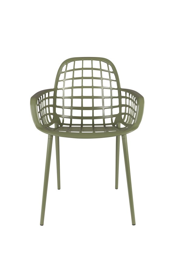 ZUIVER Albert Kuip havestol, m. armln, stabelbar - grn aluminium