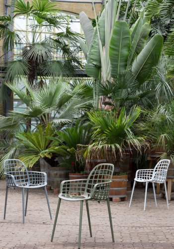 ZUIVER Albert Kuip havestol, m. armln, stabelbar - grn aluminium