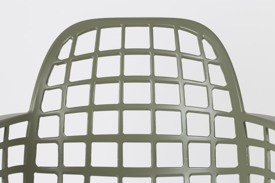 ZUIVER Albert Kuip havestol, m. armln, stabelbar - grn aluminium