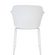 WHITE LABEL LIVING Tango spisebordsstol, m. armln - hvid polypropylen og stl
