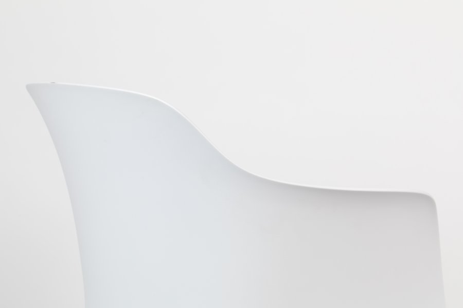 WHITE LABEL LIVING Tango spisebordsstol, m. armln - hvid polypropylen og stl