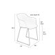 WHITE LABEL LIVING Tango spisebordsstol, m. armln - hvid polypropylen og stl