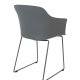 WHITE LABEL LIVING Tango spisebordsstol, m. armln - gr polypropylen og stl