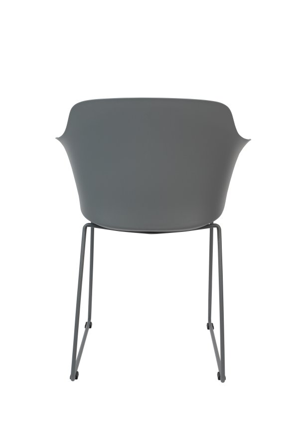 WHITE LABEL LIVING Tango spisebordsstol, m. armln - gr polypropylen og stl