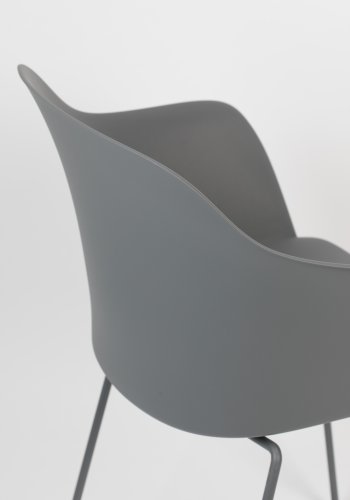 WHITE LABEL LIVING Tango spisebordsstol, m. armln - gr polypropylen og stl