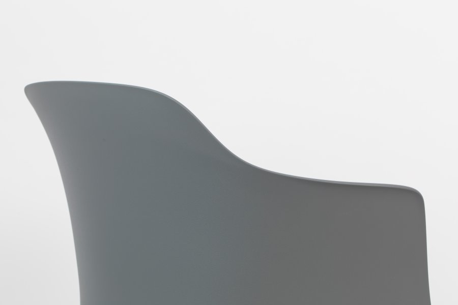 WHITE LABEL LIVING Tango spisebordsstol, m. armln - gr polypropylen og stl