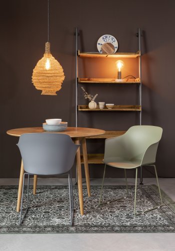 WHITE LABEL LIVING Tango spisebordsstol, m. armln - gr polypropylen og stl