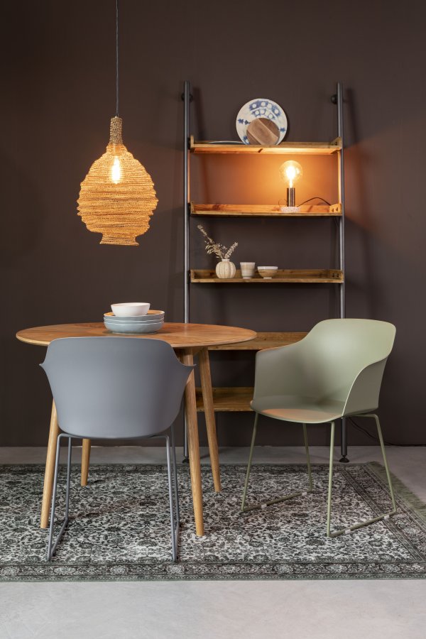 WHITE LABEL LIVING Tango spisebordsstol, m. armln - gr polypropylen og stl