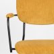 ZUIVER Benson spisebordsstol, m. armln - okkergul fljl polyester og sort stl
