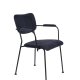 ZUIVER Benson spisebordsstol, m. armln - mrkebl fljl polyester og sort stl