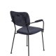 ZUIVER Benson spisebordsstol, m. armln - mrkebl fljl polyester og sort stl