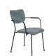 ZUIVER Benson spisebordsstol, m. armln - grbl fljl polyester og sort stl