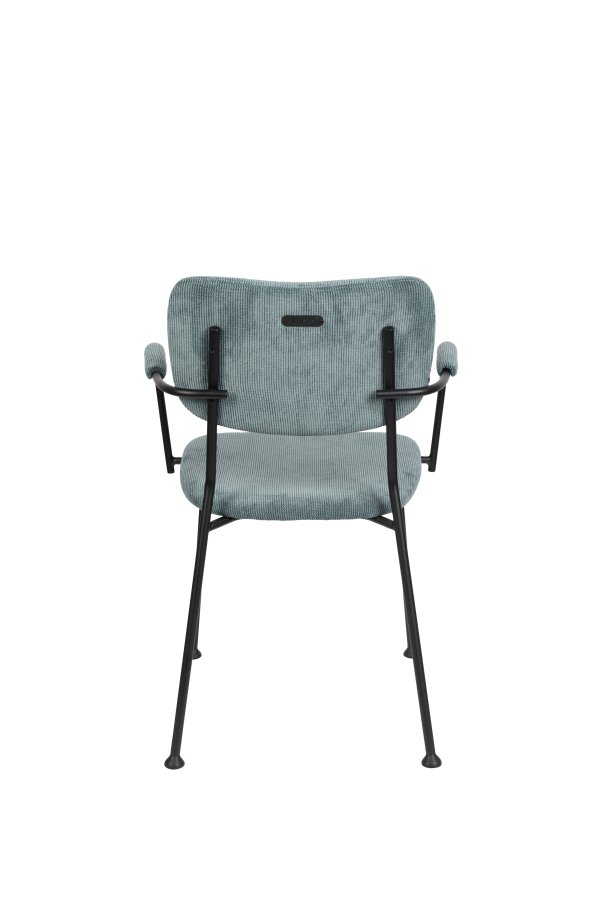 ZUIVER Benson spisebordsstol, m. armln - grbl fljl polyester og sort stl