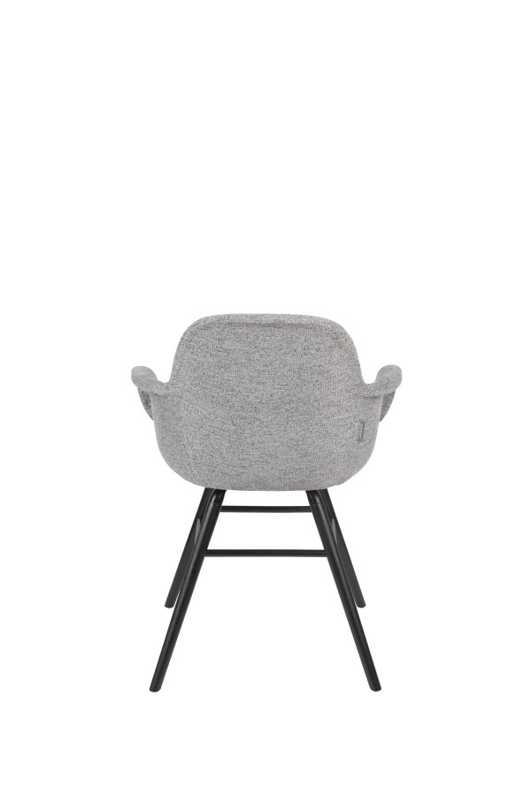 ZUIVER Albert Kuip Soft lnestol, m. armln - lysegr polyester og sort asketr