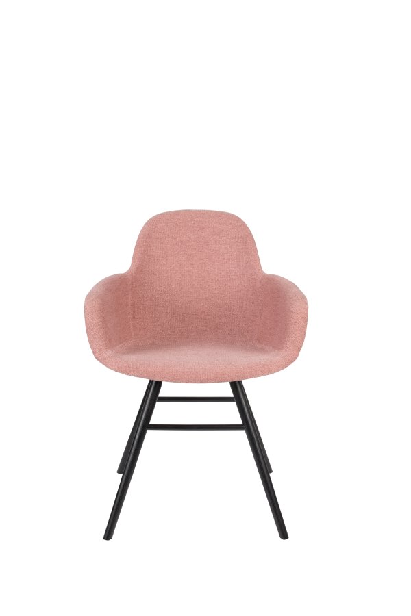 ZUIVER Albert Kuip Soft lnestol, m. armln - lyserd polyester og sort asketr