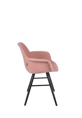 ZUIVER Albert Kuip Soft lnestol, m. armln - lyserd polyester og sort asketr