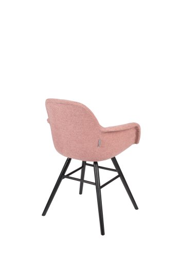 ZUIVER Albert Kuip Soft lnestol, m. armln - lyserd polyester og sort asketr