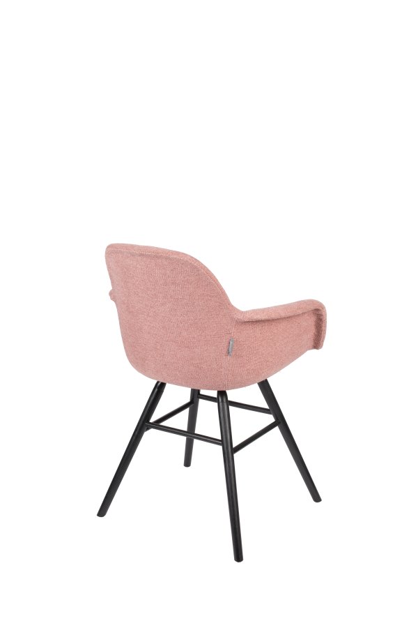 ZUIVER Albert Kuip Soft lnestol, m. armln - lyserd polyester og sort asketr