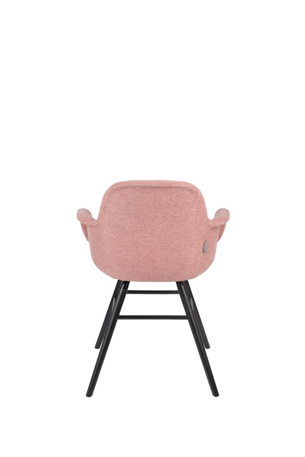 ZUIVER Albert Kuip Soft lnestol, m. armln - lyserd polyester og sort asketr