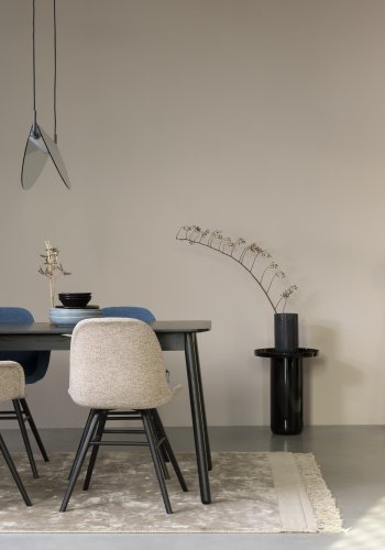 ZUIVER Albert Kuip Soft lnestol, m. armln - beige polyester og sort asketr