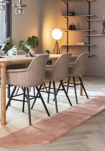 ZUIVER Albert Kuip Soft lnestol, m. armln - beige polyester og sort asketr