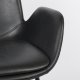 ZUIVER Brit LL spisebordsstol, m. armln - sort PU og sort stl