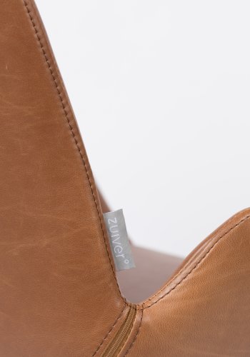 ZUIVER Brit LL spisebordsstol, m. armln - brun PU og sort stl