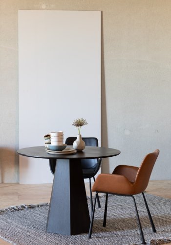 ZUIVER Brit LL spisebordsstol, m. armln - brun PU og sort stl