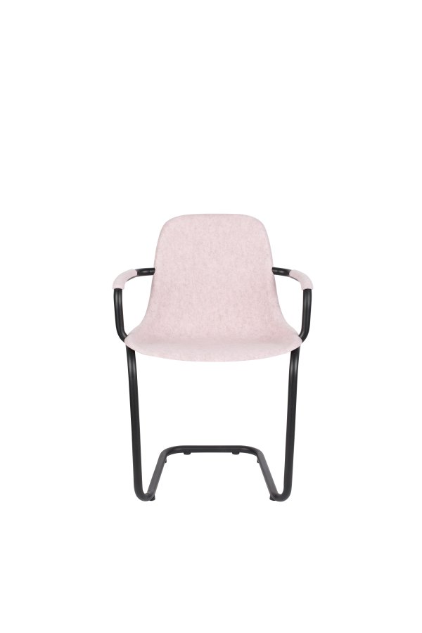 ZUIVER Thirsty spisebordsstol, m. armln, stabelbar - lyserd genbrugt PET og sort stl