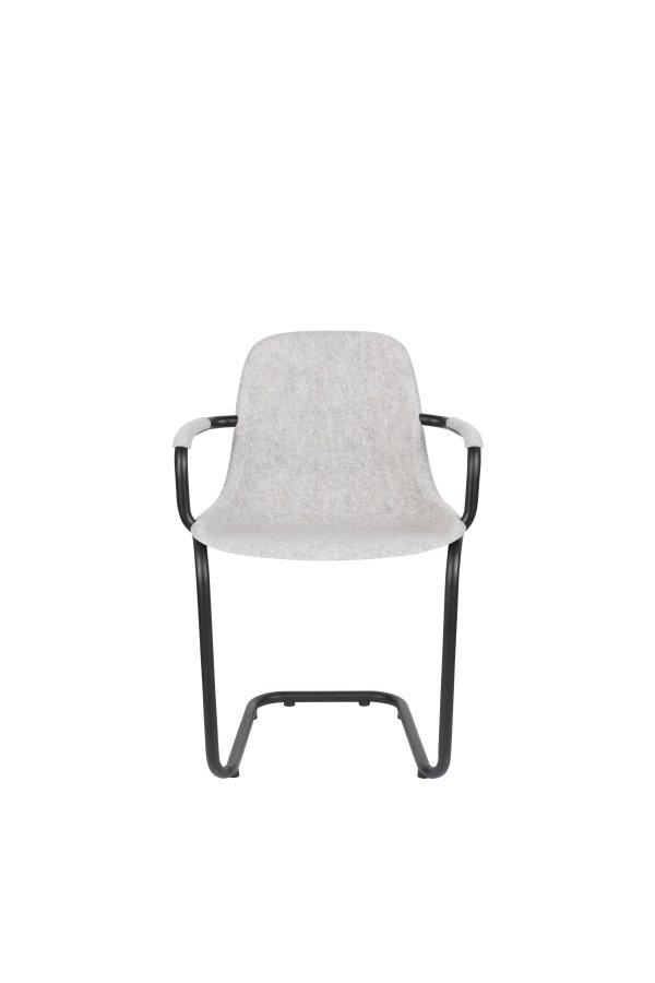 ZUIVER Thirsty spisebordsstol, m. armln, stabelbar - ash gr genbrugt PET og sort stl