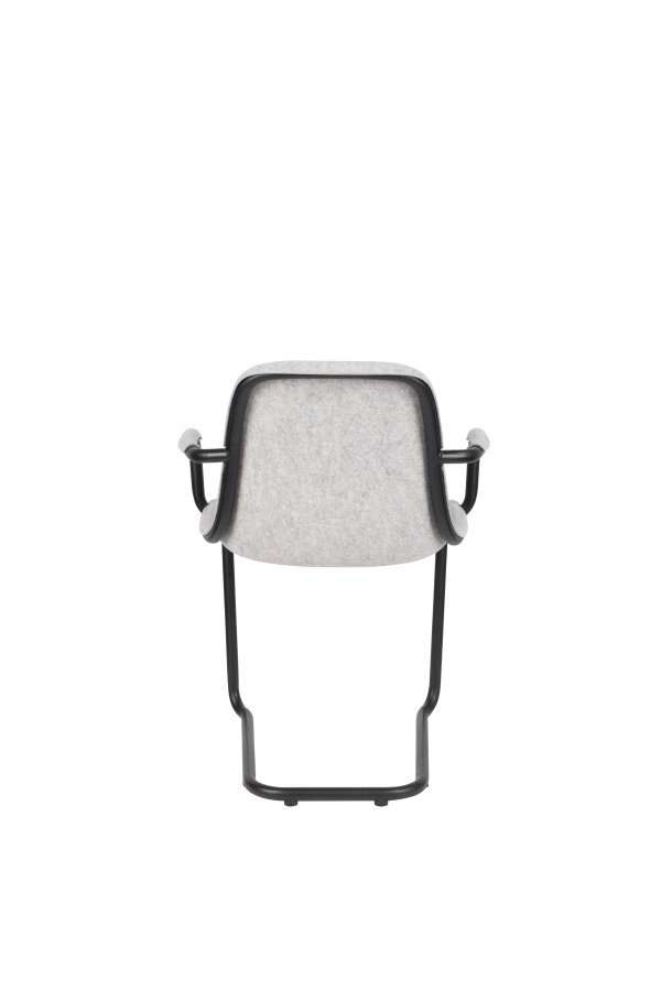 ZUIVER Thirsty spisebordsstol, m. armln, stabelbar - ash gr genbrugt PET og sort stl