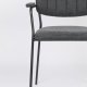 WHITE LABEL LIVING Jolien spisebordsstol, m. armln - mrkegr polyester/nylon og sort stl