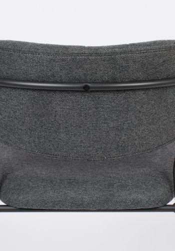 WHITE LABEL LIVING Jolien spisebordsstol, m. armln - mrkegr polyester/nylon og sort stl