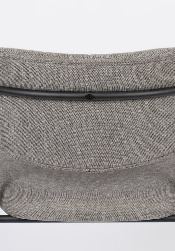 WHITE LABEL LIVING Jolien spisebordsstol, m. armln - gr polyester/nylon og sort stl